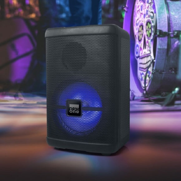 New-One Bluetooth Party speaker with FM radio, USB Playback and Color Lights