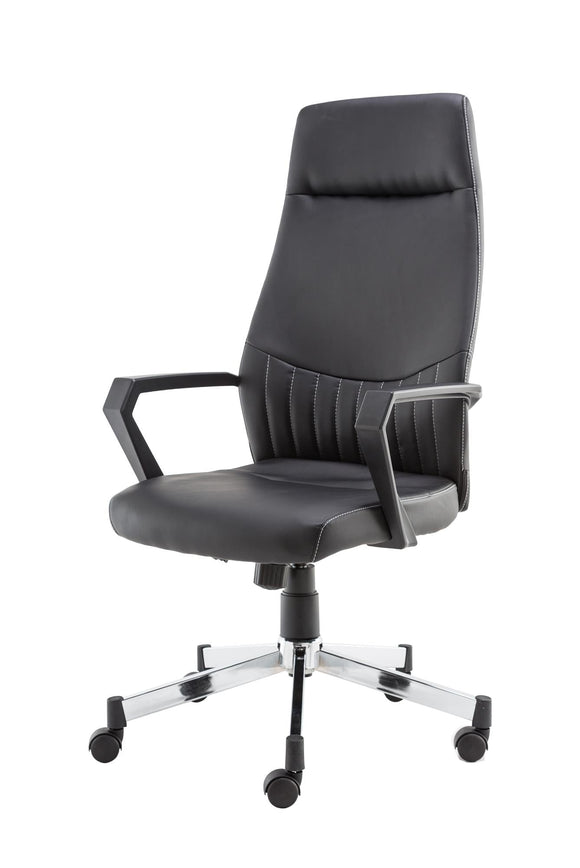 Alphason Brooklyn Office Chair High Back - Black Faux Leather