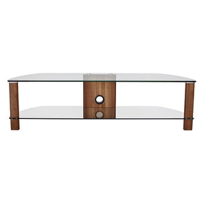 Alphason Century Stand 1500, Up to 70" - Walnut & Clear Glass