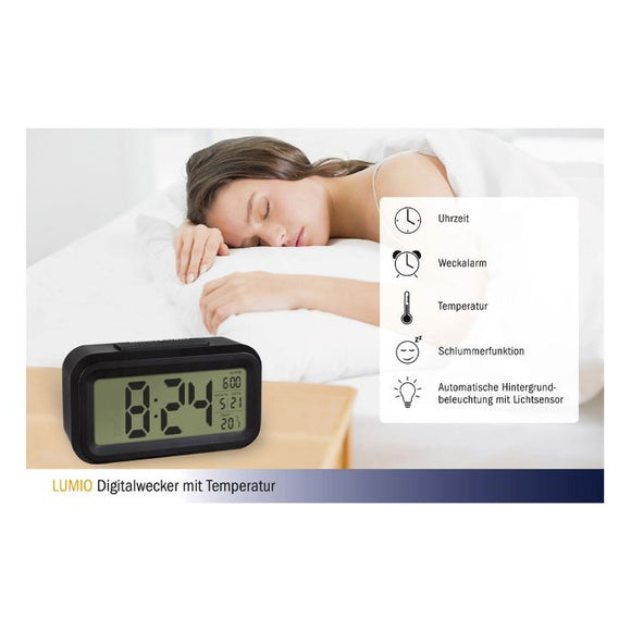 Digital alarm clock with thermometer LUMIO
