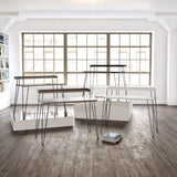Haven Retro Home Office Desk with Riser – White