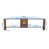 Alphason Century Stand 1500, Up to 70" - Walnut & Clear Glass