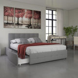 Rose Bed With Storage Double UK Linen Grey 2BX