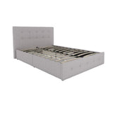 Rose Bed With Storage Double UK Linen Grey 2BX