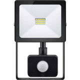 Goobay LED floodlight, 10 W, Slim Classic, with PIR motion sensor, 10 W, black, 0.15 m