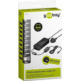Goobay Universal Laptop Power Supply, 110w 12-24v with 9 DC and USB adapter