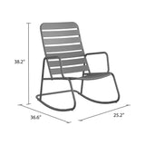 Roberta Outdoor/Indoor Metal Rocking Chair - CHARCOAL GREY