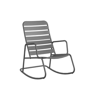 Roberta Outdoor/Indoor Metal Rocking Chair - CHARCOAL GREY