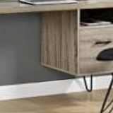 Dorel Home Office Dorel Landon Desk, Distressed Grey Oak