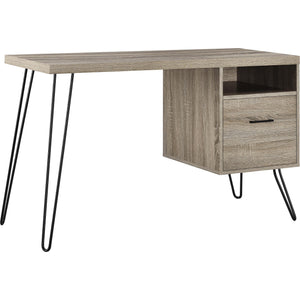 Dorel Home Office Dorel Landon Desk, Distressed Grey Oak