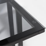 Alphason Air Desk with Smoked Glass Top - Black