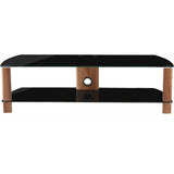 Alphason Century TV Stand, 1500 Wide, Up to 70" TV's - Walnut & Black Glass