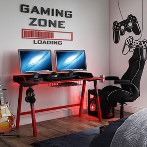 Fuego Gaming Desk - Black and Red