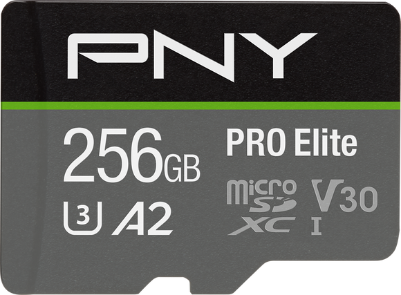 PNY microSD Pro Elite Class 10 / UHS-I U3, A2, V30, up to 90MB/s | 256GB