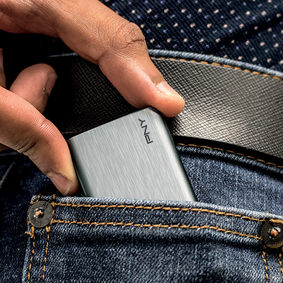 PNY Elite USB 3.1 Gen1 Portable SSD, read up to 430MB/s, and write up to 400MB/s, 480GB Silver
