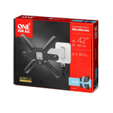One For All Wall Mount, Ultra Slim, Tilt & Turn 90, Screens 13" To 43", Max Load 25kg