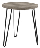 Dorel Owen Round Side Table - Grey Oak