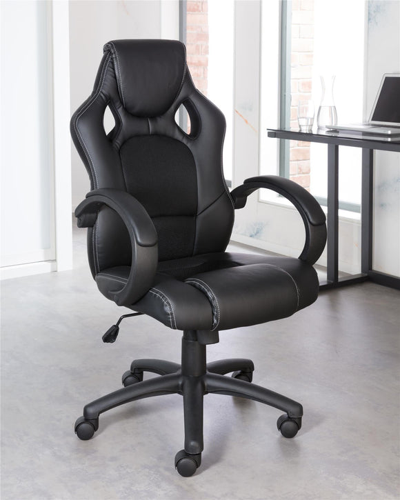Alphason Vortex Leather Gaming Chair - Black