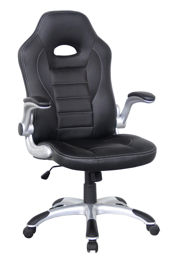 Talladega Faux leather Racing Chair -  Black
